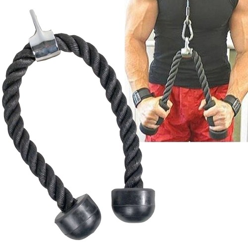 Tricep pull down - down, rope